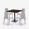 Set tavolino Horeca 90x90cm 4 sedie impilabile ristorante bar cucina Jasper 