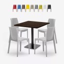 Set tavolino Horeca 90x90cm 4 sedie impilabile ristorante bar cucina Jasper Modello