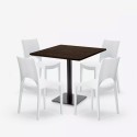 Set tavolino 90x90cm Horeca 4 sedie impilabile bar ristorante Prince 
