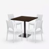 Set tavolino 90x90cm Horeca 4 sedie impilabile bar ristorante Prince 
