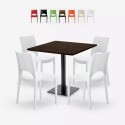 Set tavolino 90x90cm Horeca 4 sedie impilabile bar ristorante Prince Offerta