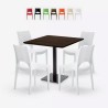 Set tavolino 90x90cm Horeca 4 sedie impilabile bar ristorante Prince Offerta
