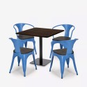 set tavolino bar ristoranti horeca 90x90cm 4 sedie burke 