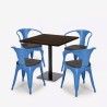set tavolino bar ristoranti horeca 90x90cm 4 sedie burke 