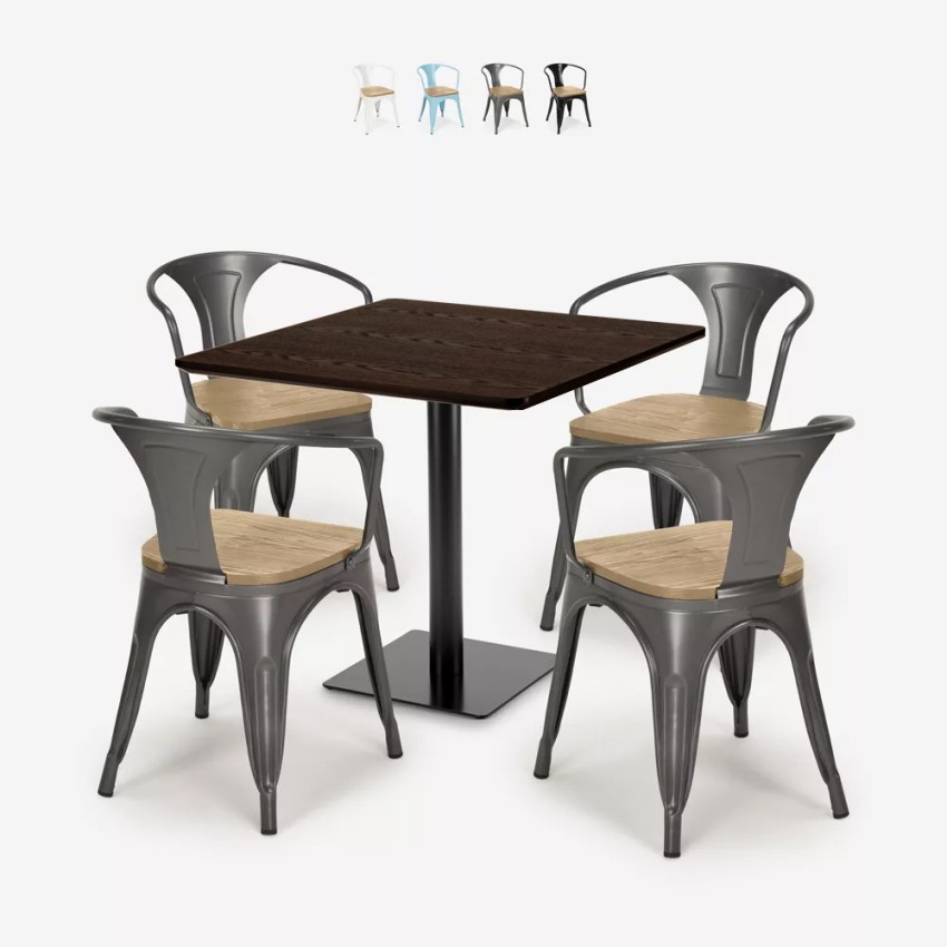 set tavolino horeca 90x90cm bar ristoranti 4 sedie dunmore Offerta set tavolino horeca 90x90cm bar ristoranti 4 sedie dunmore Offerta