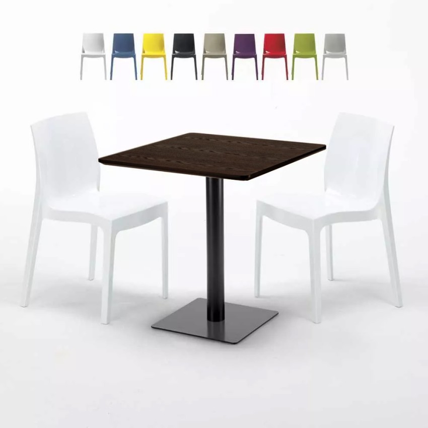 Tavolino Quadrato Effetto Legno 70x70 cm con 2 Sedie Colorate Ice Melon Offerta Tavolino Quadrato Effetto Legno 70x70 cm con 2 Sedie Colorate Ice Melon Offerta