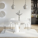 Tavolo allungabile bianco da cucina effetto marmo 80x120-160cm Doha 2 Catalogo