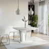 Tavolo allungabile bianco da cucina effetto marmo 80x120-160cm Doha 2 Saldi