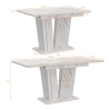 Tavolo allungabile bianco da cucina effetto marmo 80x120-160cm Doha 2 Stock