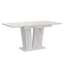 Tavolo allungabile bianco da cucina effetto marmo 80x120-160cm Doha 2 Vendita