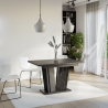 Tavolo da pranzo allungabile 80x120-160cm effetto marmo nero Doha 2 Saldi