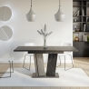 Tavolo da pranzo allungabile 80x120-160cm effetto marmo nero Doha 2 Sconti