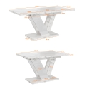 Tavolo allungabile 80x120-160cm cucina effetto marmo bianco Dubai Sconti