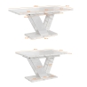 Tavolo allungabile 80x120-160cm cucina effetto marmo bianco Dubai Sconti