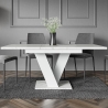 Tavolo moderno bianco allungabile 80x120-160cm effetto marmo Masiv Saldi
