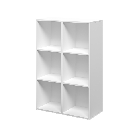 Libreria ufficio moderna bianca con 6 scaffali a cubo 65x30x97cm Ika 2 Promozione