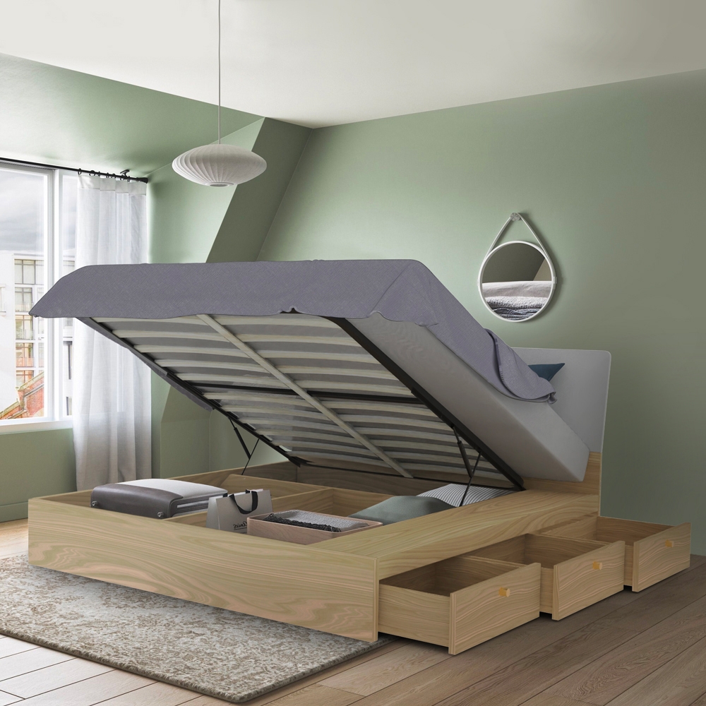 Letto matrimoniale 160x190 cm contenitore sollevabile design moderno Steyr