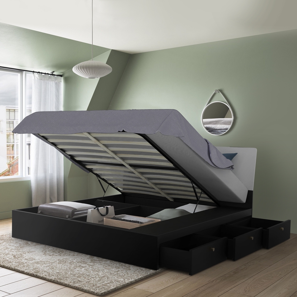 Letto matrimoniale 160x190 cm contenitore sollevabile design moderno Steyr Letto matrimoniale 160x190 cm contenitore sollevabile design moderno Steyr