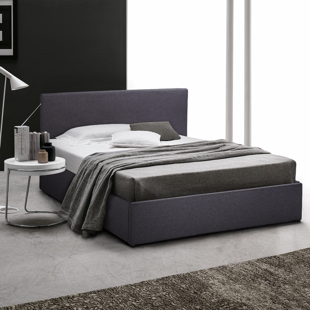 Letto francese 1 piazza e mezza con rete e contenitore 120x190 Basel