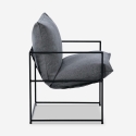 Poltrona design moderno in tessuto stile minimal metallo nero Alaska Costo