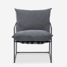 Poltrona design moderno in tessuto stile minimal metallo nero Alaska 