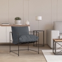 Poltrona design moderno in tessuto stile minimal metallo nero Alaska Sconti