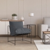 Poltrona design moderno in tessuto stile minimal metallo nero Alaska Sconti