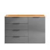 Credenza mobile soggiorno madia 1 anta 4 cassetti grigio legno Tomei Sconti