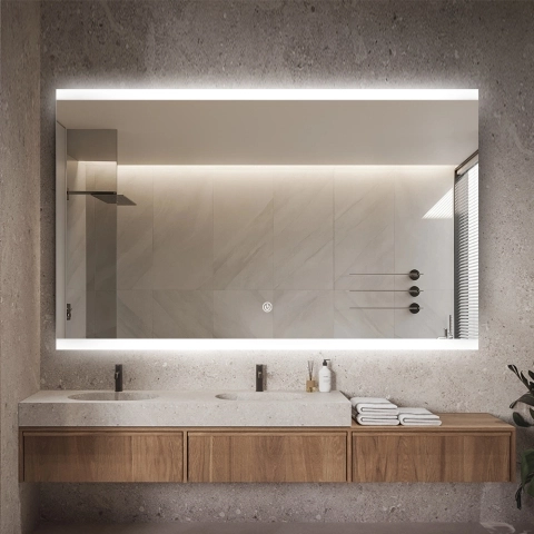 Specchio bagno da rettangolare retroilluminato 130x80cm luce LED Krona XL Promozione