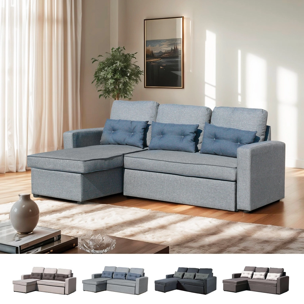 Divano letto con penisola ad angolo 3 posti per soggiorni e salotti Smeraldo Promozione Divano letto con penisola ad angolo 3 posti per soggiorni e salotti Smeraldo Promozione