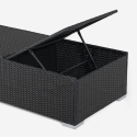 Set 2 lettini da giardino piscina in rattan con tavolino da esterno Bali Caratteristiche