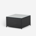 Set 2 lettini da giardino piscina in rattan con tavolino da esterno Bali Misure