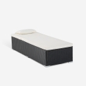 Set 2 lettini da giardino piscina in rattan con tavolino da esterno Bali Saldi