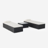 Set 2 lettini da giardino piscina in rattan con tavolino da esterno Bali Offerta