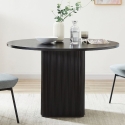 Tavolo da pranzo rotondo in legno nero 120cm per cucina soggiorno Tiwit Saldi