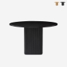 Tavolo da pranzo rotondo in legno nero 120cm per cucina soggiorno Tiwit Vendita
