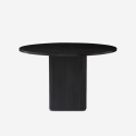 Tavolo da pranzo rotondo in legno nero 120cm per cucina soggiorno Tiwit Stock