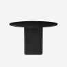 Tavolo da pranzo rotondo in legno nero 120cm per cucina soggiorno Tiwit Stock