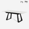 Tavolo da pranzo allungabile moderno 90x160-200cm effetto marmo Caracas Promozione