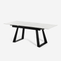 Tavolo da pranzo allungabile moderno 90x160-200cm effetto marmo Caracas Stock