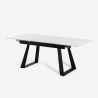 Tavolo da pranzo allungabile moderno 90x160-200cm effetto marmo Caracas Stock