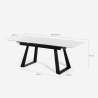 Tavolo da pranzo allungabile moderno 90x160-200cm effetto marmo Caracas 