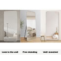 Specchio da parete in argento 180x80cm con appoggio a terra Arsen-S Sconti
