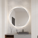 Specchio da bagno rotondo retroilluminato 60cm antiappannamento Veski L Saldi