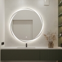 Specchio rotondo 70cm da bagno retroilluminato con antiappannamento Veski XL Saldi