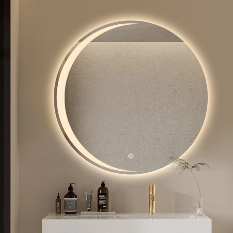 Specchio per bagno rotondo 70cm antiappannamento retroilluminato Skeri XL Promozione