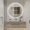 Specchio rotondo 70cm da bagno retroilluminato con antiappannamento Veski XL Sconti