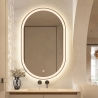 Specchio bagno ovale con luci LED retroilluminato antiappannamento Refur L Offerta