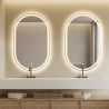 Specchio bagno ovale con luci LED retroilluminato antiappannamento Refur L Saldi