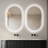 Specchio bagno ovale con luci LED retroilluminato antiappannamento Refur L Sconti